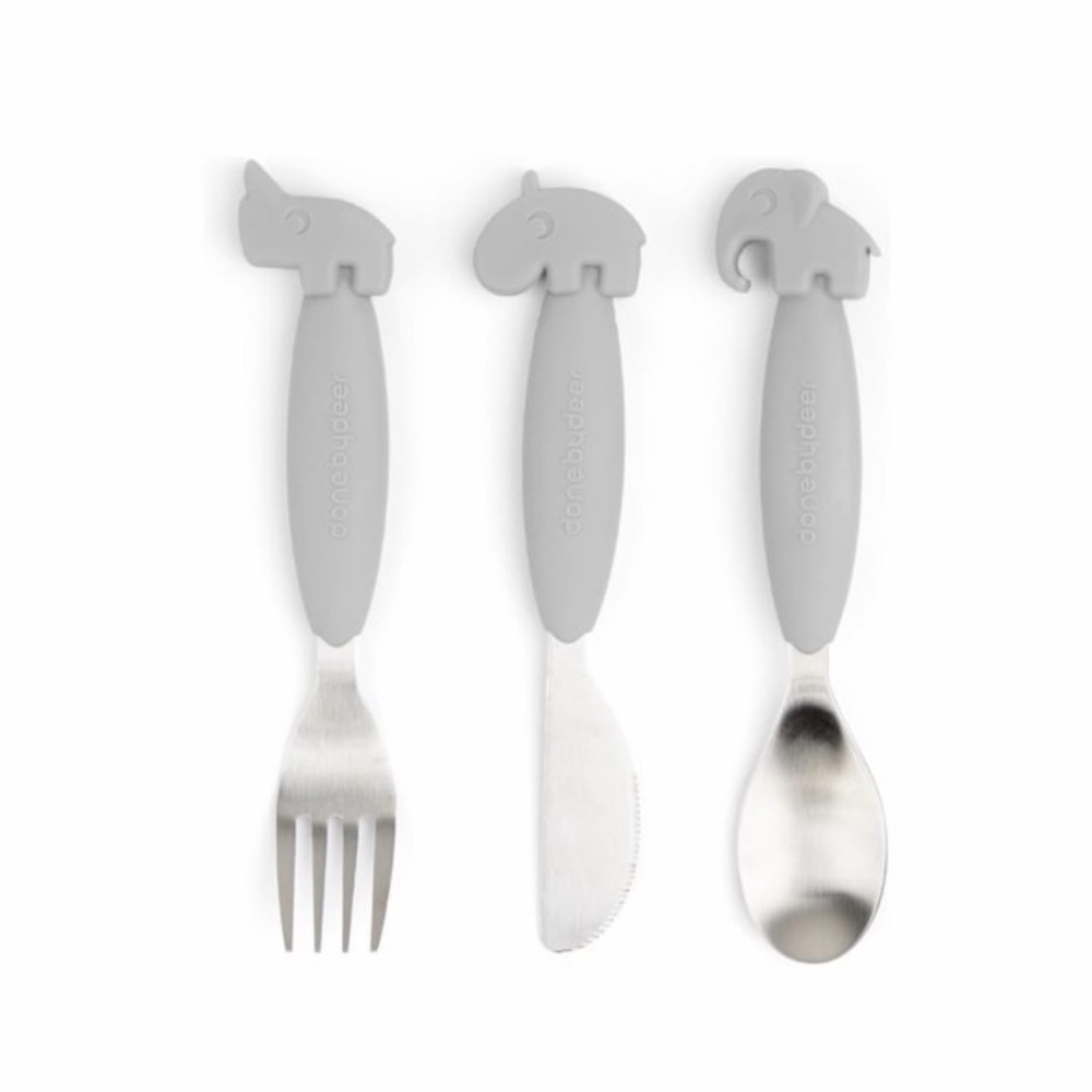 Done by Deer Easy-grip Cutlery Set Deer Friends